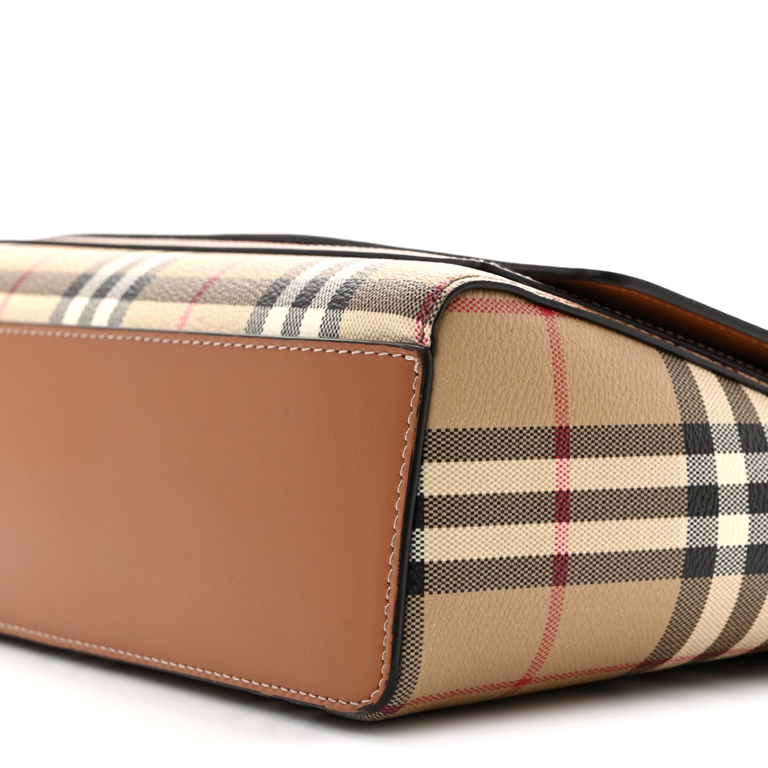 Burberry Coated Canvas Calfskin Vintage Check Medium Note Crossbody Bag Briar Brown 10 of 16