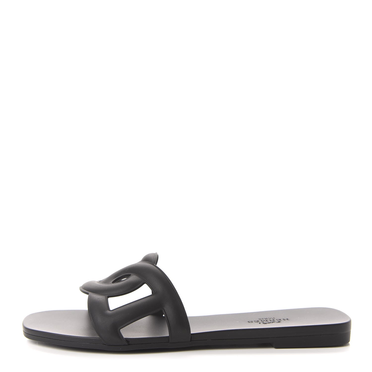 Hermes Rubber Aloha Sandals 36 Black 1 of 10