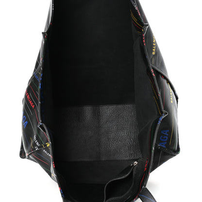 Balenciaga Agneau Logo Print Market XL Shopper Black Black 4 of 9