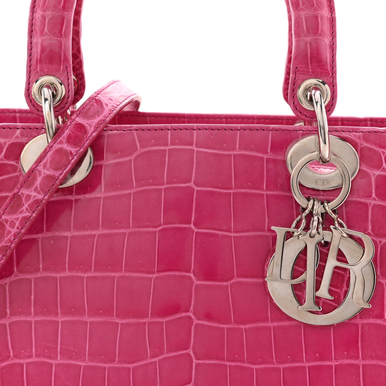 Christian Dior Alligator Medium Lady Dior Pink 8 of 11