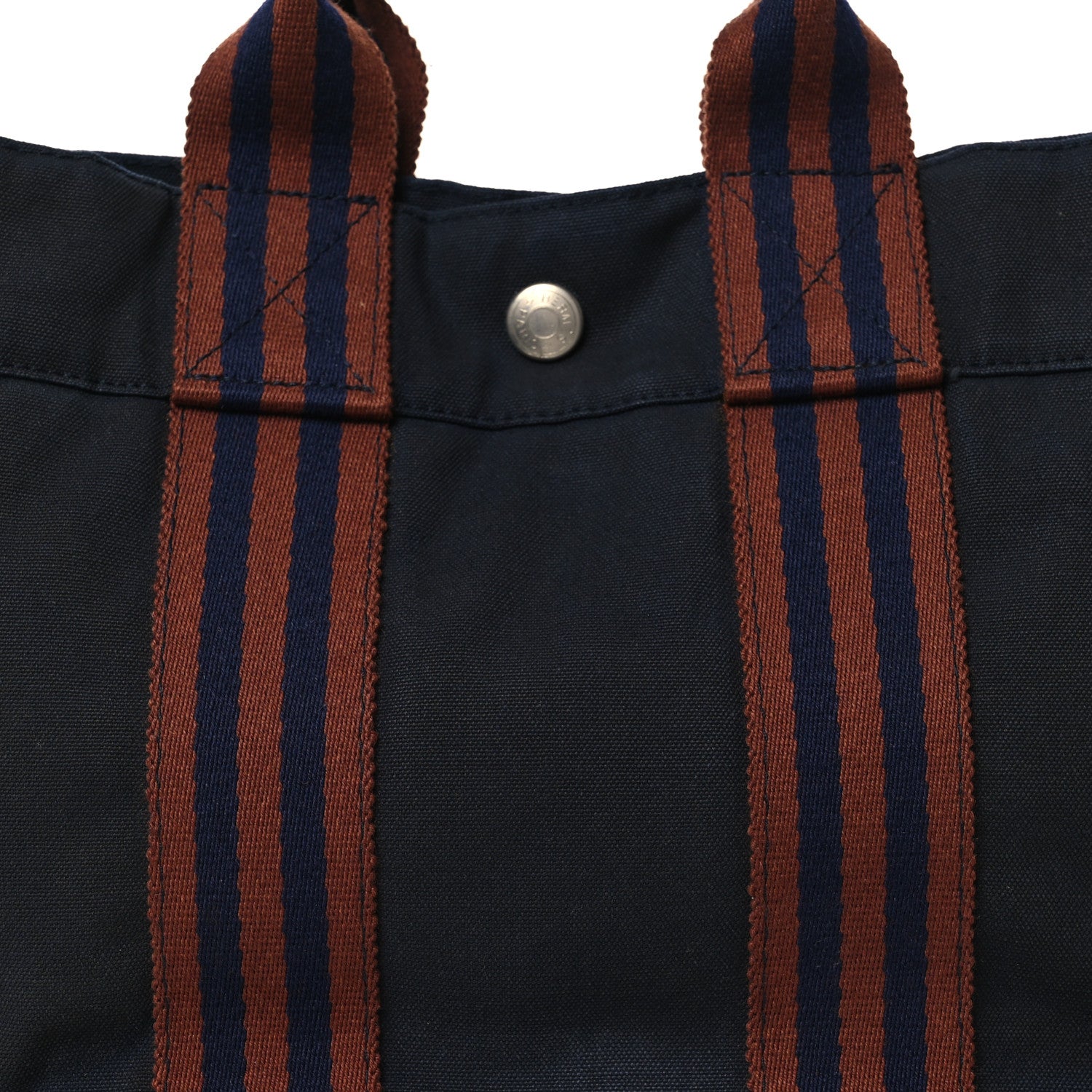 Hermes Canvas Tout Fourre PM Navy Brown 7 of 14