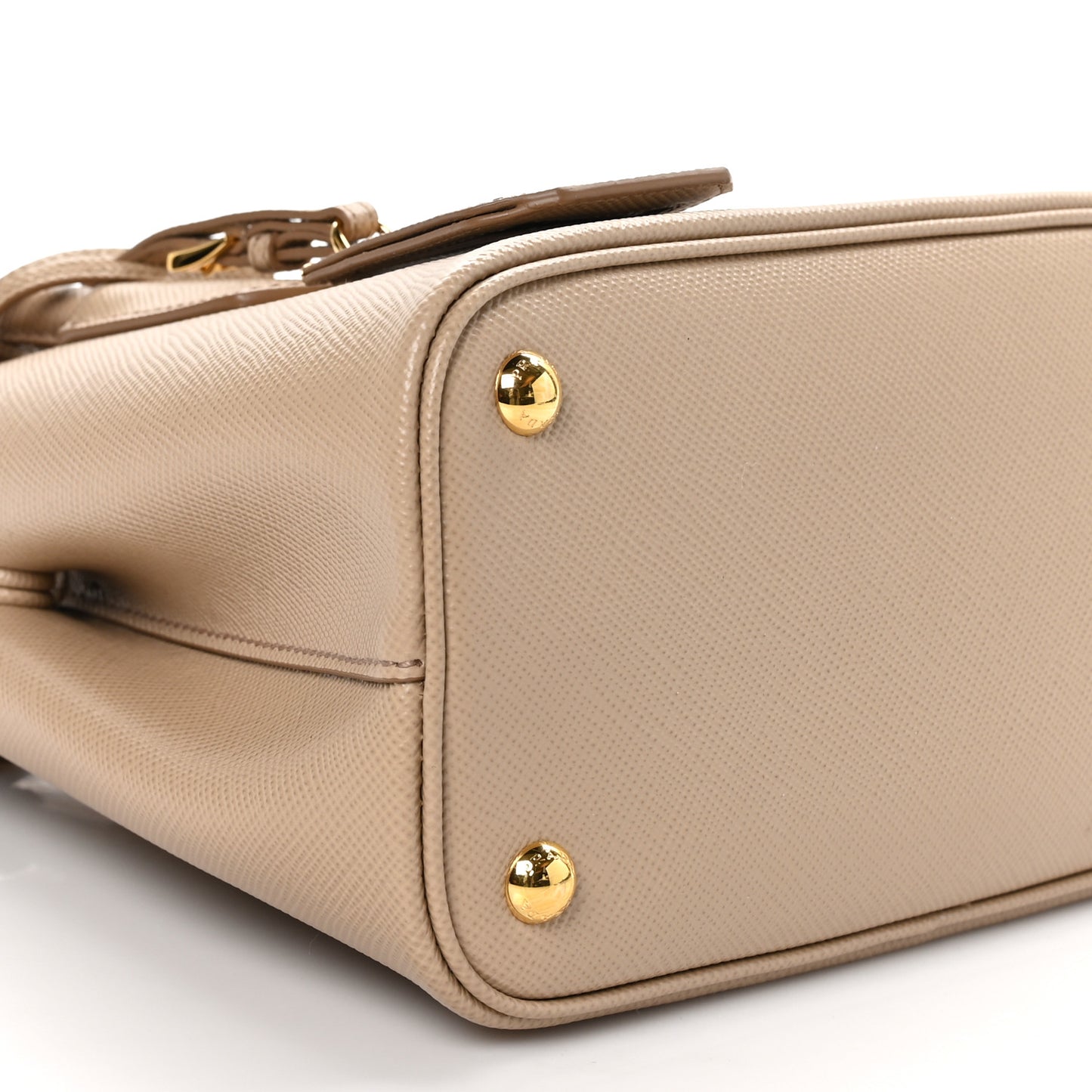 Saffiano Cuir Mini Double Bag Cammeo