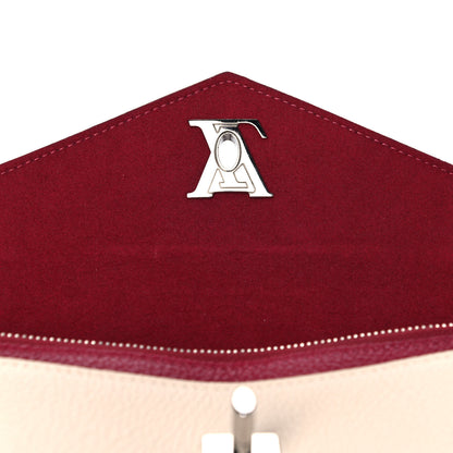 Louis Vuitton Calfskin My Lockme Chain Pochette Lie De Vin Etain Creme 13 of 14