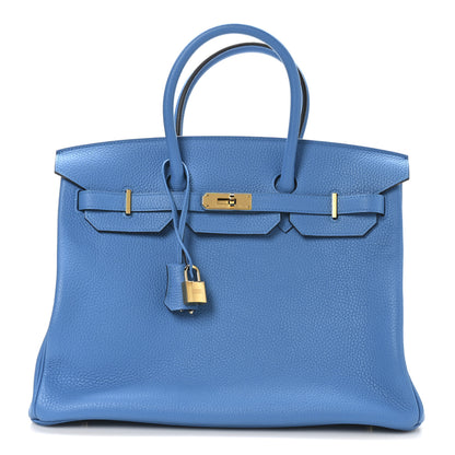 Hermes Taurillon Clemence BIRKIN 35 Bleu Zanzibar 1 of 10