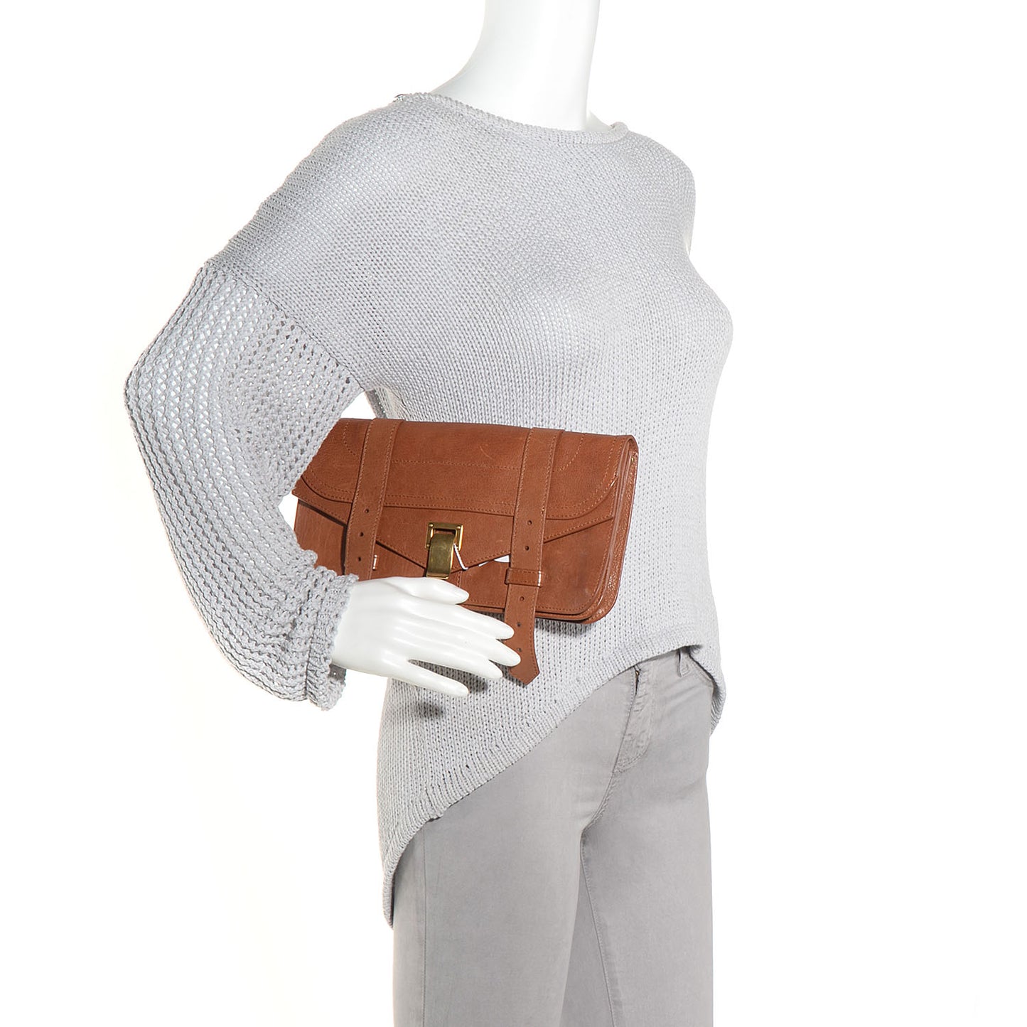 Lux Leather PS1 Pochette Clutch Saddle