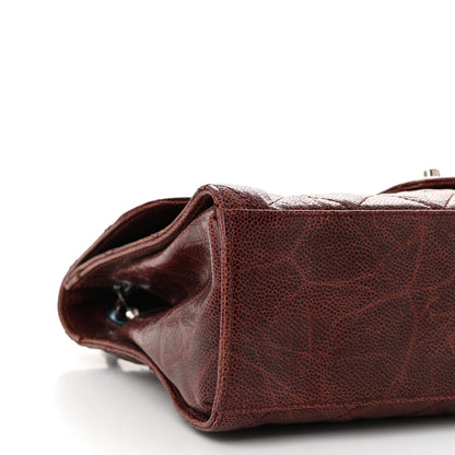 Chanel Crumpled Grained Calfskin Jumbo CC Crave Flap Burgundy 9 of 11