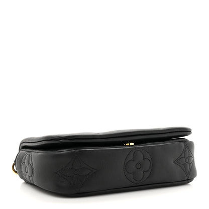 Louis Vuitton Calfskin Bubblegram Wallet On Strap Black 4 of 10