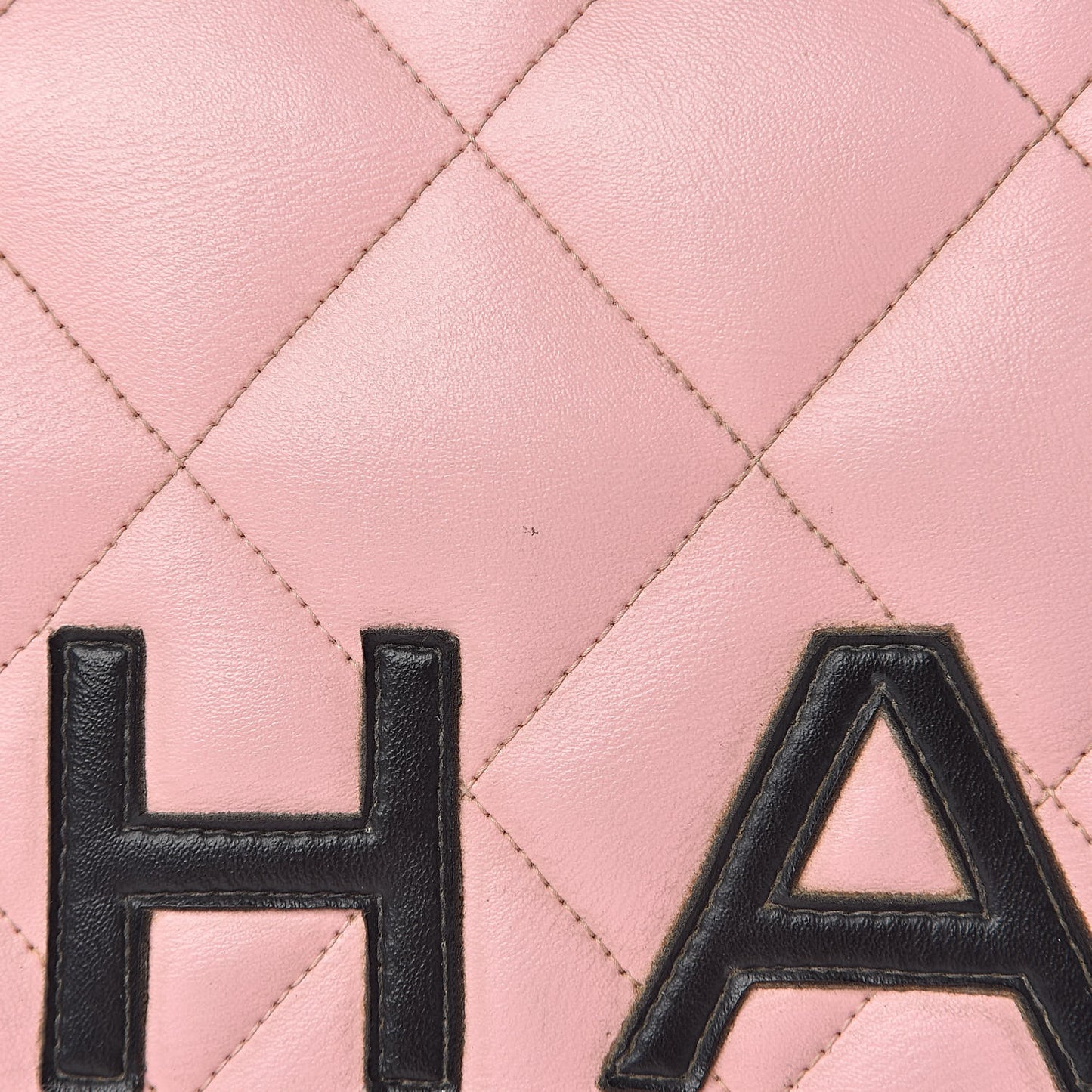 Calfskin Quilted Large Bowler Pink