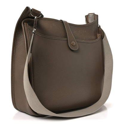 Hermes Taurillon Clemence Evelyne II GM Etoupe 3 of 10