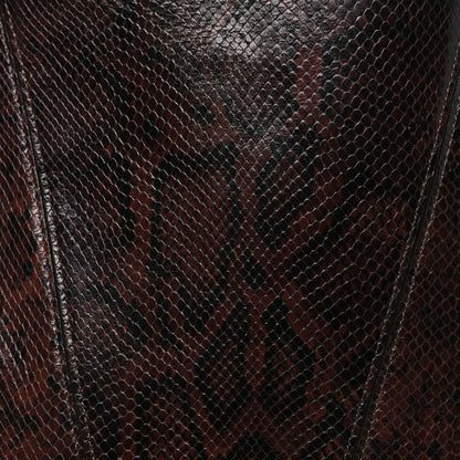 Chloe Goatskin Snakeskin Embossed Spin Tote Sooty Brown 8 of 11