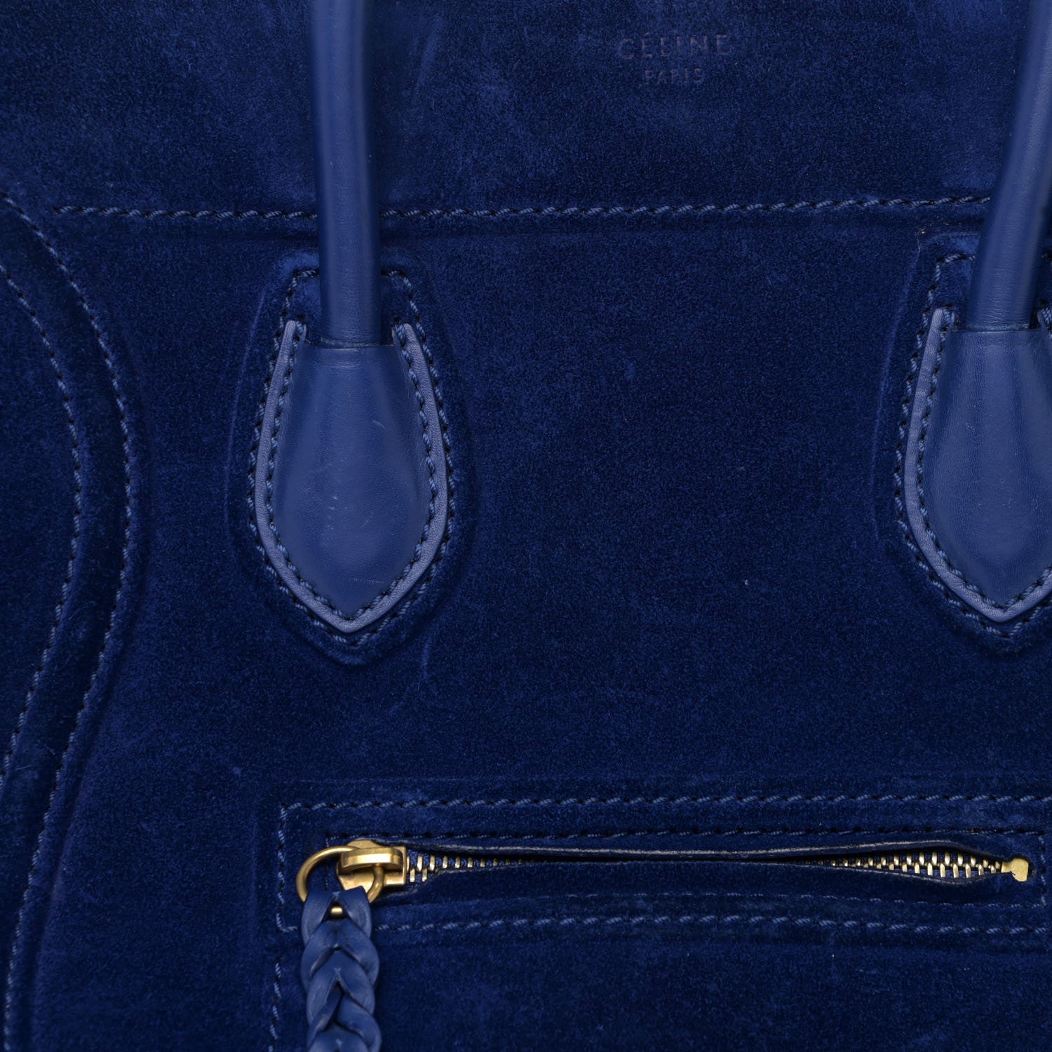 Celine Suede Medium Phantom Luggage Royal Blue 7 of 32