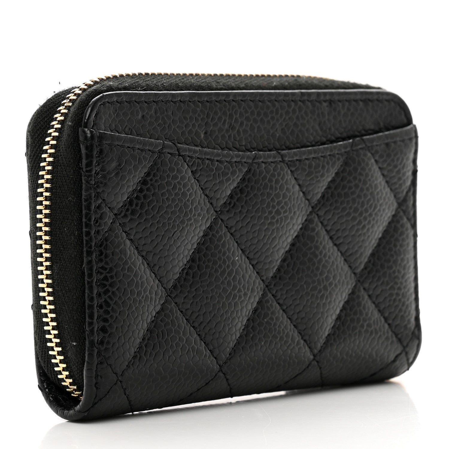Chanel Caviar Quilted Zip Coin Purse Black 3 of 9