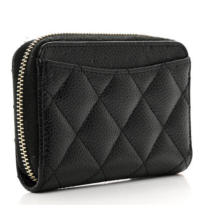 Chanel Caviar Quilted Zip Coin Purse Black 3 of 9