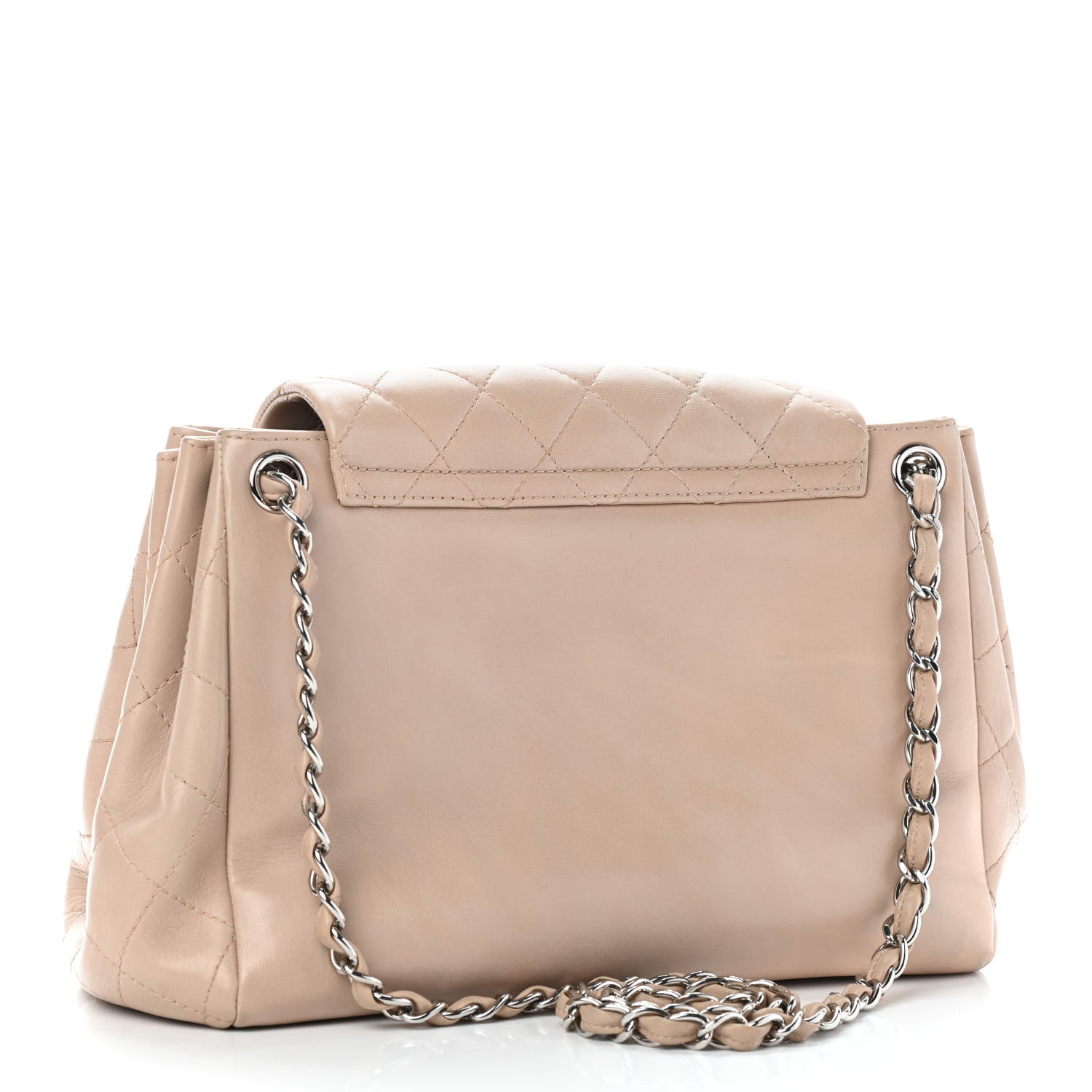 Chanel Lambskin Quilted CC Accordion Shopping Bag Beige 2 of 6