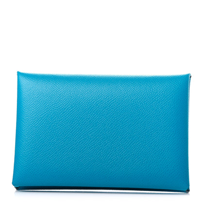 Hermes Epsom Calvi Card Case Bleu Frida 1 of 7