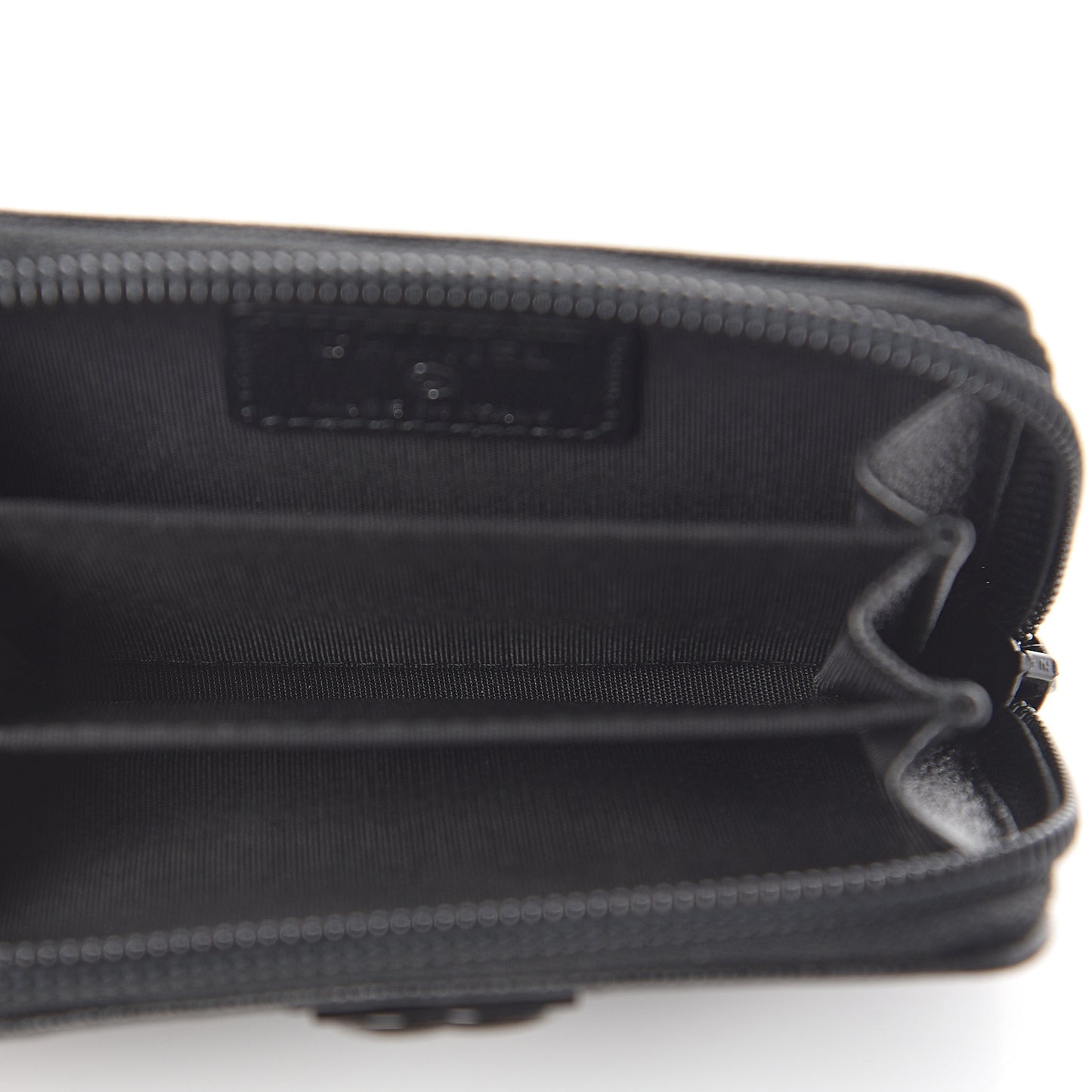 Caviar Quilted Boy Zip Around Coin Purse Wallet So Black