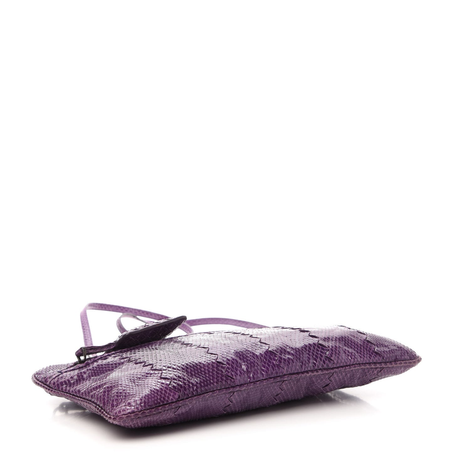 Ayers Snakeskin Flat Clutch Crossbody Purple
