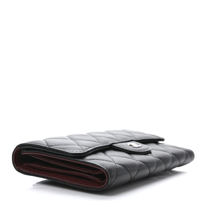 Chanel Lambskin Quilted Large Flap Wallet Black 4 of 7