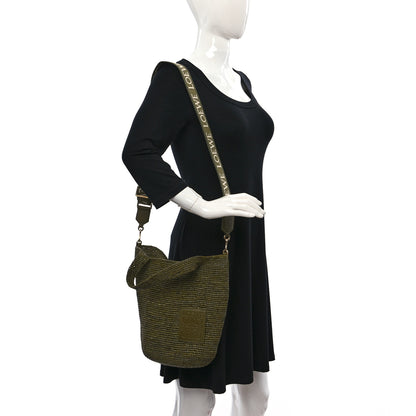 Loewe Raffia Mini Slit Tote Bag Natural Olive 2 of 7