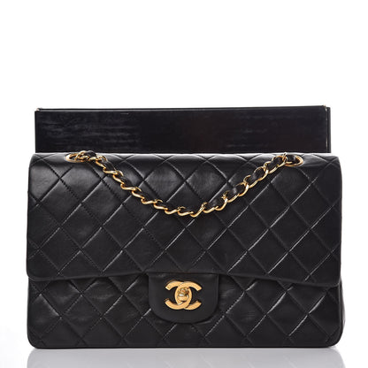Chanel Lambskin Quilted Medium Double Flap Black 9 of 9