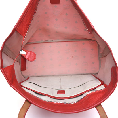 MCM Visetos Medium Shopper Tote Pink 5 of 9