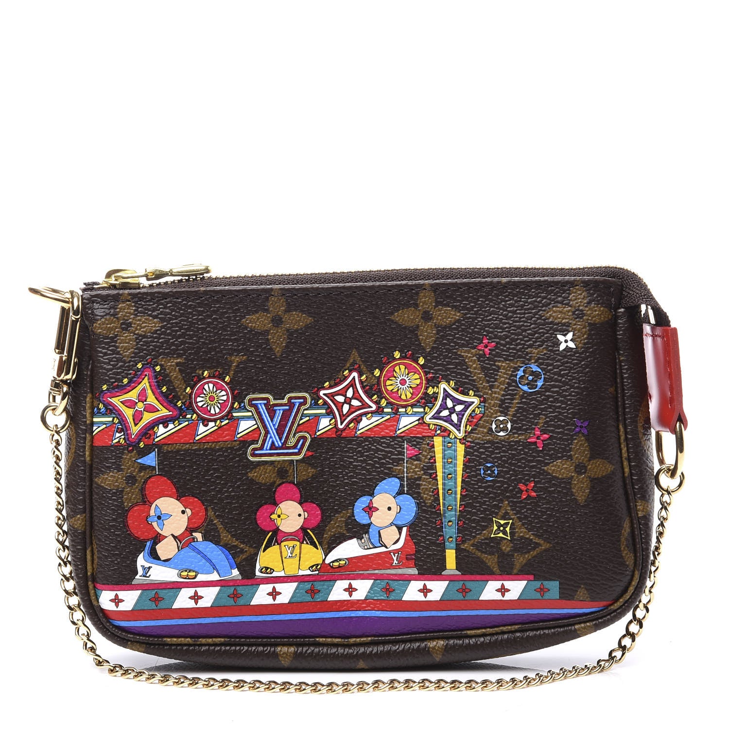 Louis Vuitton Monogram 2020 Christmas Animation Bumper Cars Mini Pochette Accessories Coquelicot 1 of 9