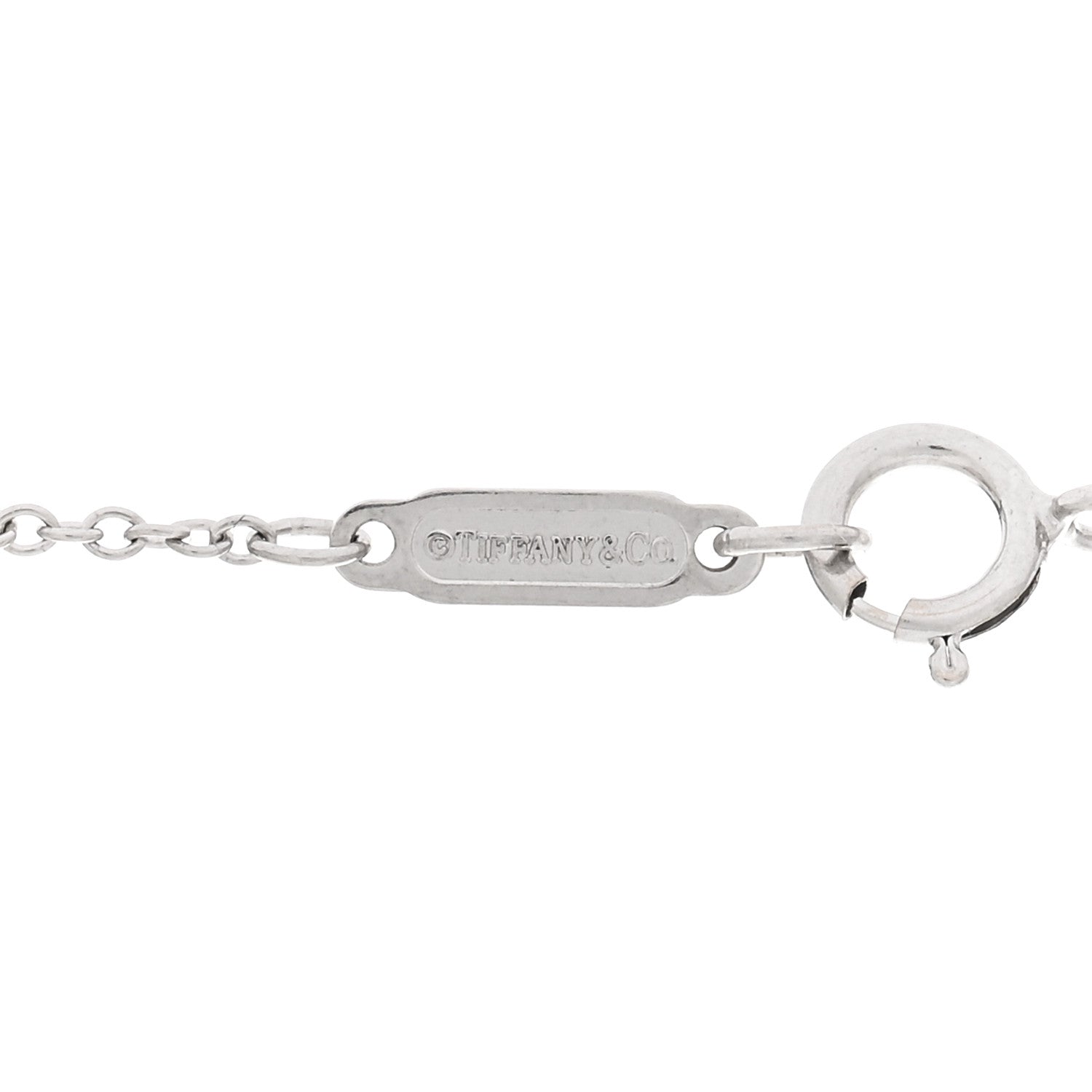 Tiffany 18K White Gold Diamond Knot Key Pendant Necklace 4 of 4