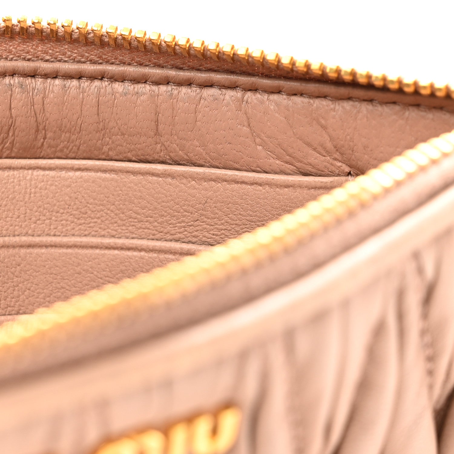 Miu Miu Nappa Matelasse Wristlet Cammeo 11 of 18