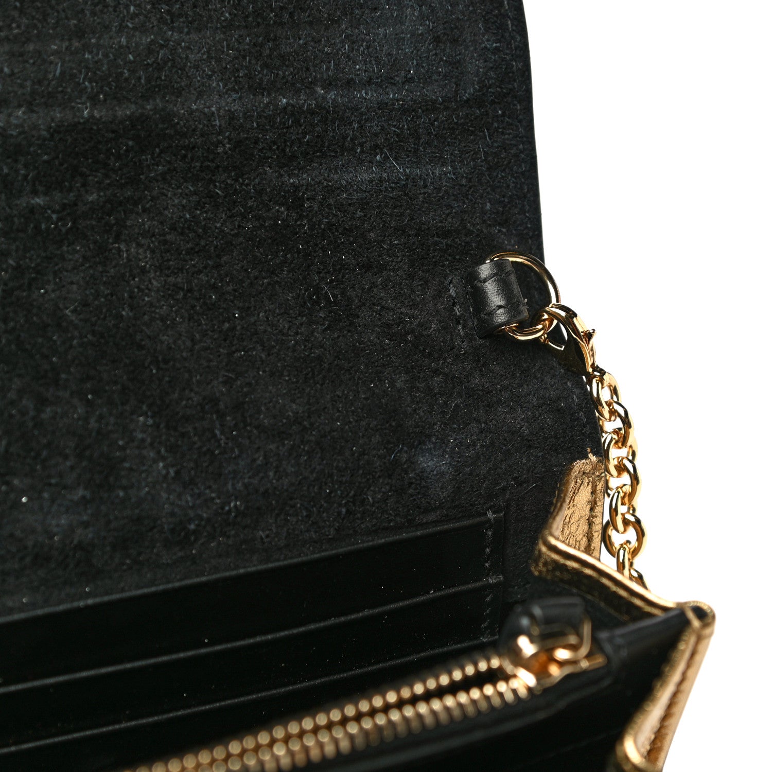 Saint Laurent Metallic Calfskin Monogram Belle de Jour Chain Clutch Gold 10 of 20