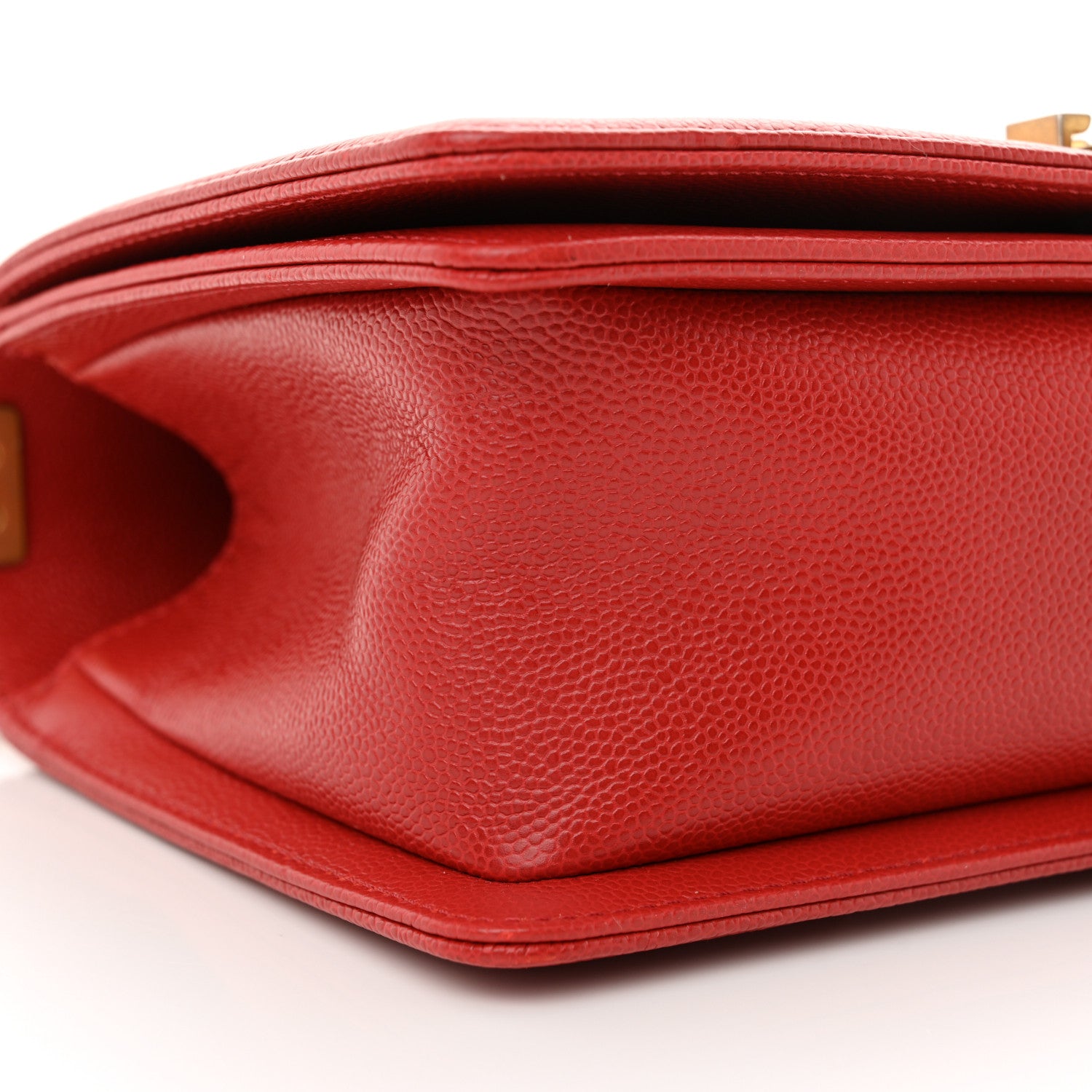 Chanel Caviar Chevron Quilted Medium Boy Flap Red 9 of 12