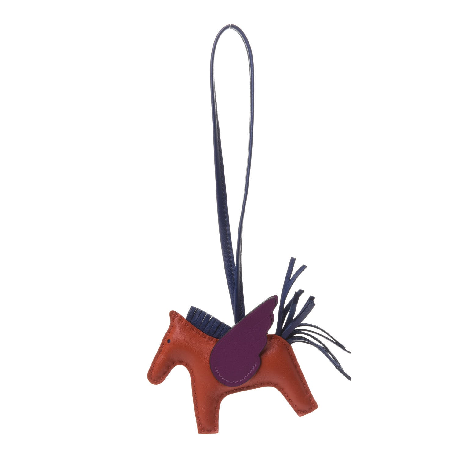 Hermes Milo Lambskin Grigri Rodeo Pegase Horse Bag Charm PM Cornaline Bleu Saphir Anemone 1 of 5