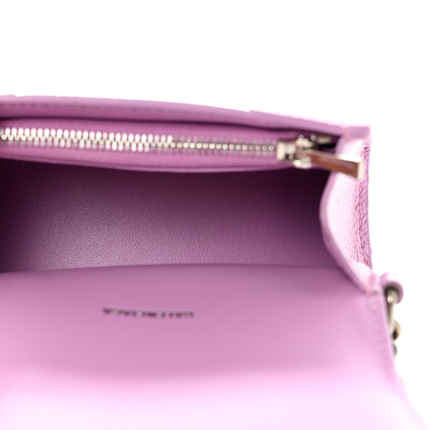 Balenciaga Grained Calfskin Tonal B Hourglass Chain Cardholder Lilac 5 of 7