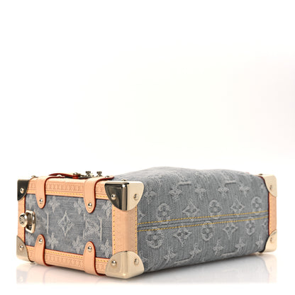 Louis Vuitton Monogram Denim Side Trunk MM Washed Gray 4 of 12