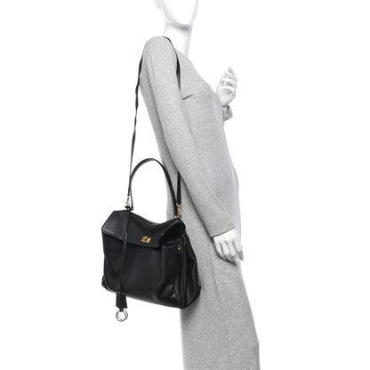 Balenciaga Natural Smooth Calfskin Medium Rodeo Top Handle Handbag Black 2 of 13