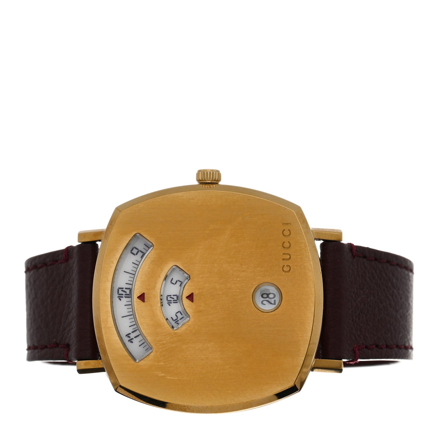 Stainless Steel Alligator 35mm Grip Quartz Watch Burgundy