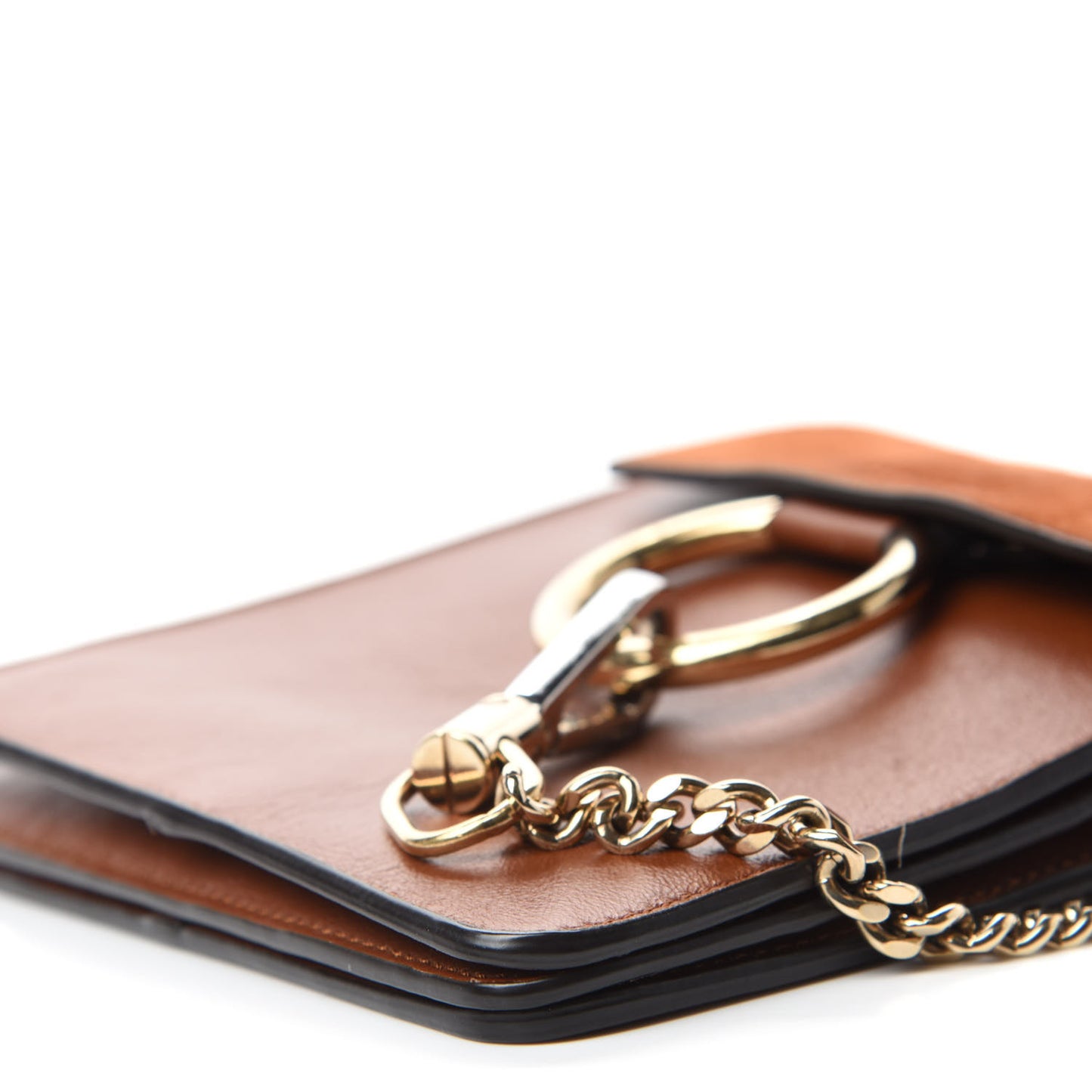 Suede Calfskin Mini Faye Bracelet Bag Tobacco