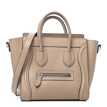 Celine Drummed Calfskin Nano Luggage Dune 1 of 8