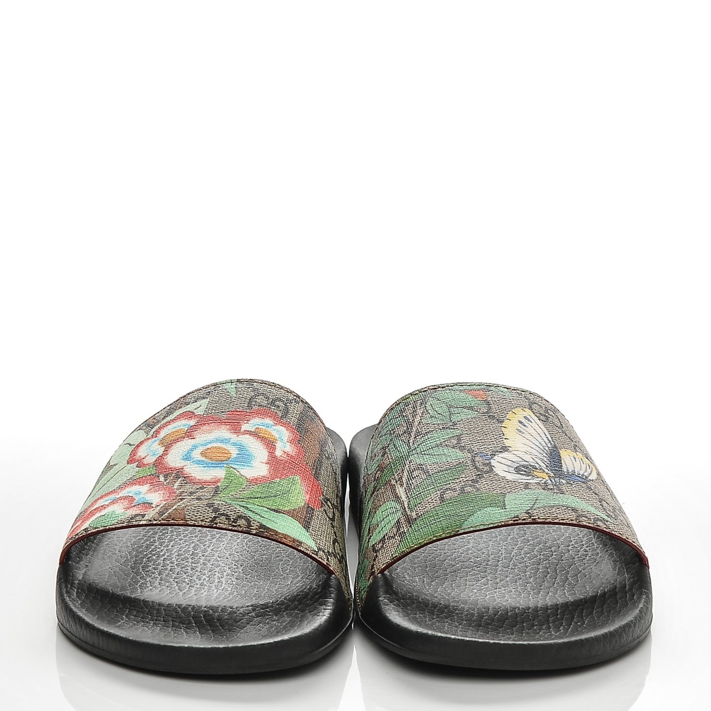 GG Supreme Monogram Tian Womens Slide Sandals 39 Beige Multicolor