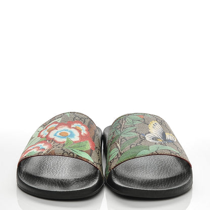 Gucci GG Supreme Monogram Tian Womens Slide Sandals 39 Beige Multicolor 2 of 7