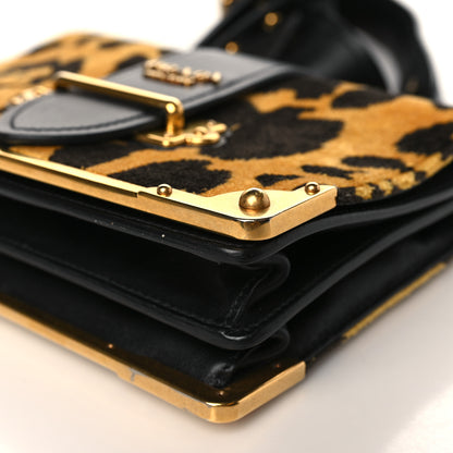 Prada Velvet City Calf Leopard Print Cahier Bag 8 of 9