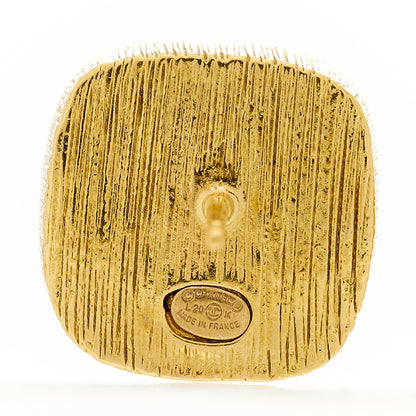 Chanel CC Square Earrings Gold 4 of 5