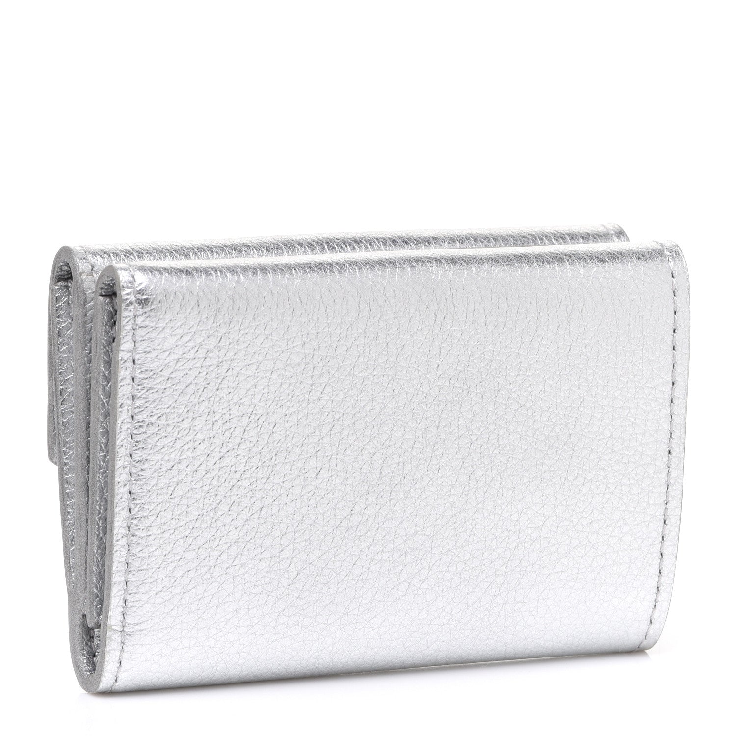 Louis Vuitton Metallic Calfskin Lockmini Wallet Silver 3 of 6