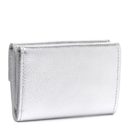Louis Vuitton Metallic Calfskin Lockmini Wallet Silver 3 of 6