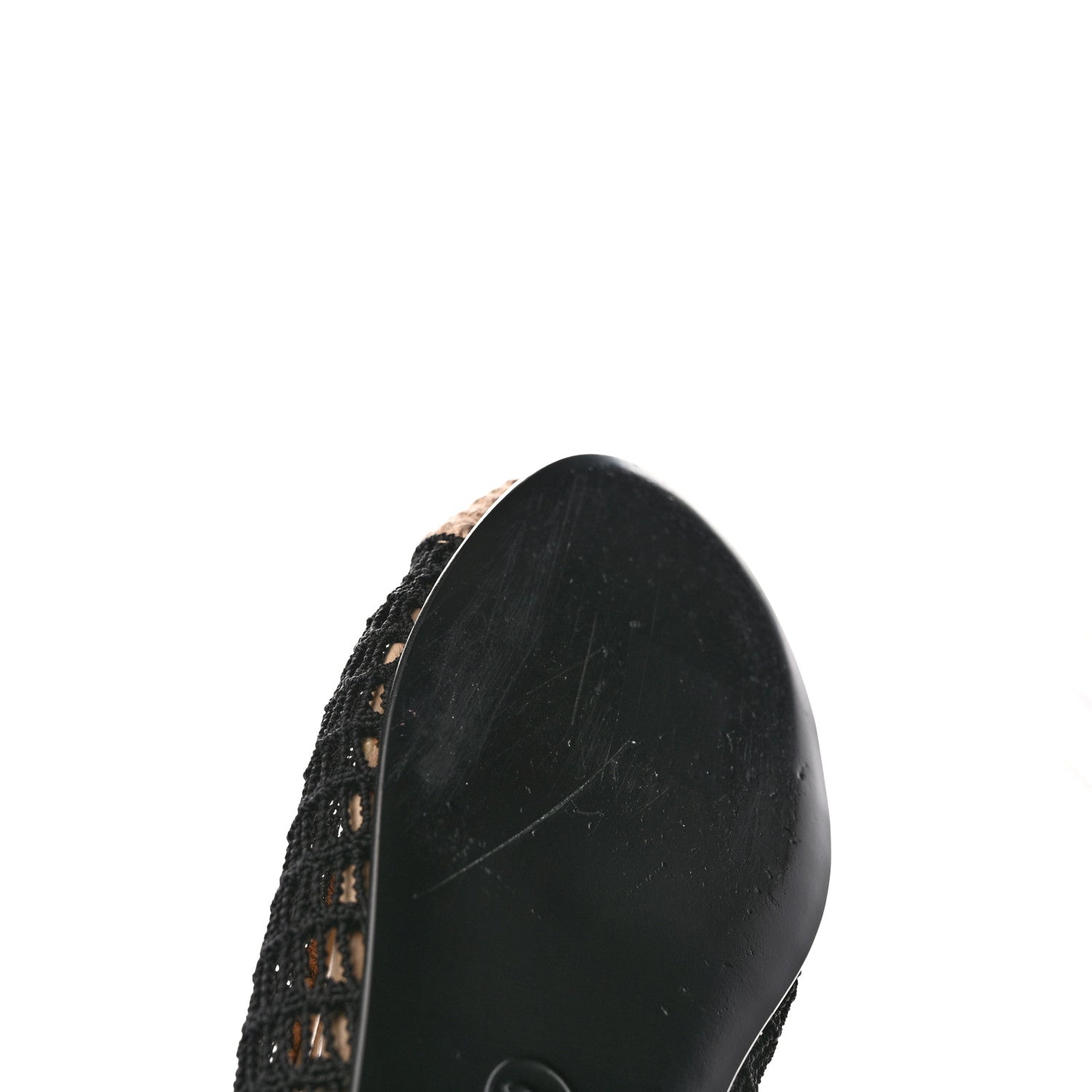 Chanel Raffia Cap Toe Ballerina Flats 38.5 Black Beige 10 of 11
