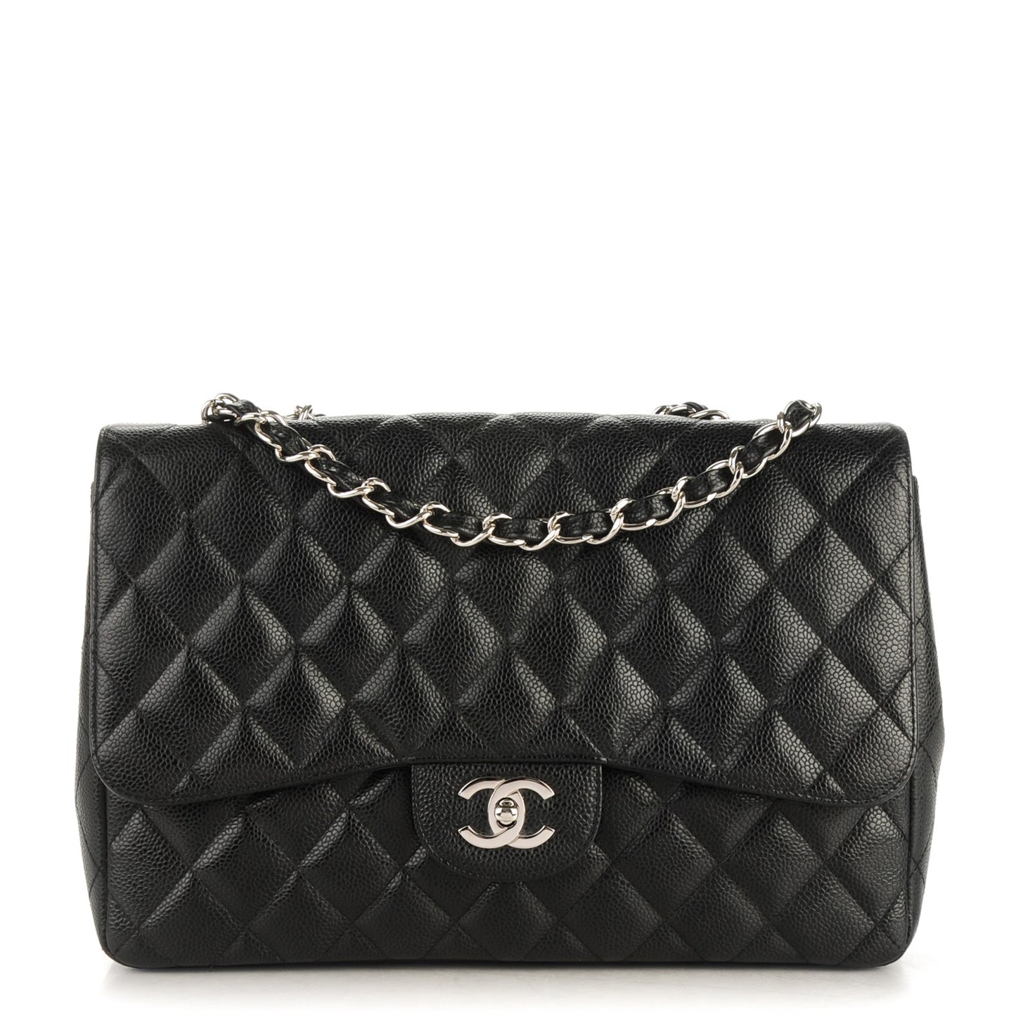 Caviar Quilted Jumbo Single Flap Black