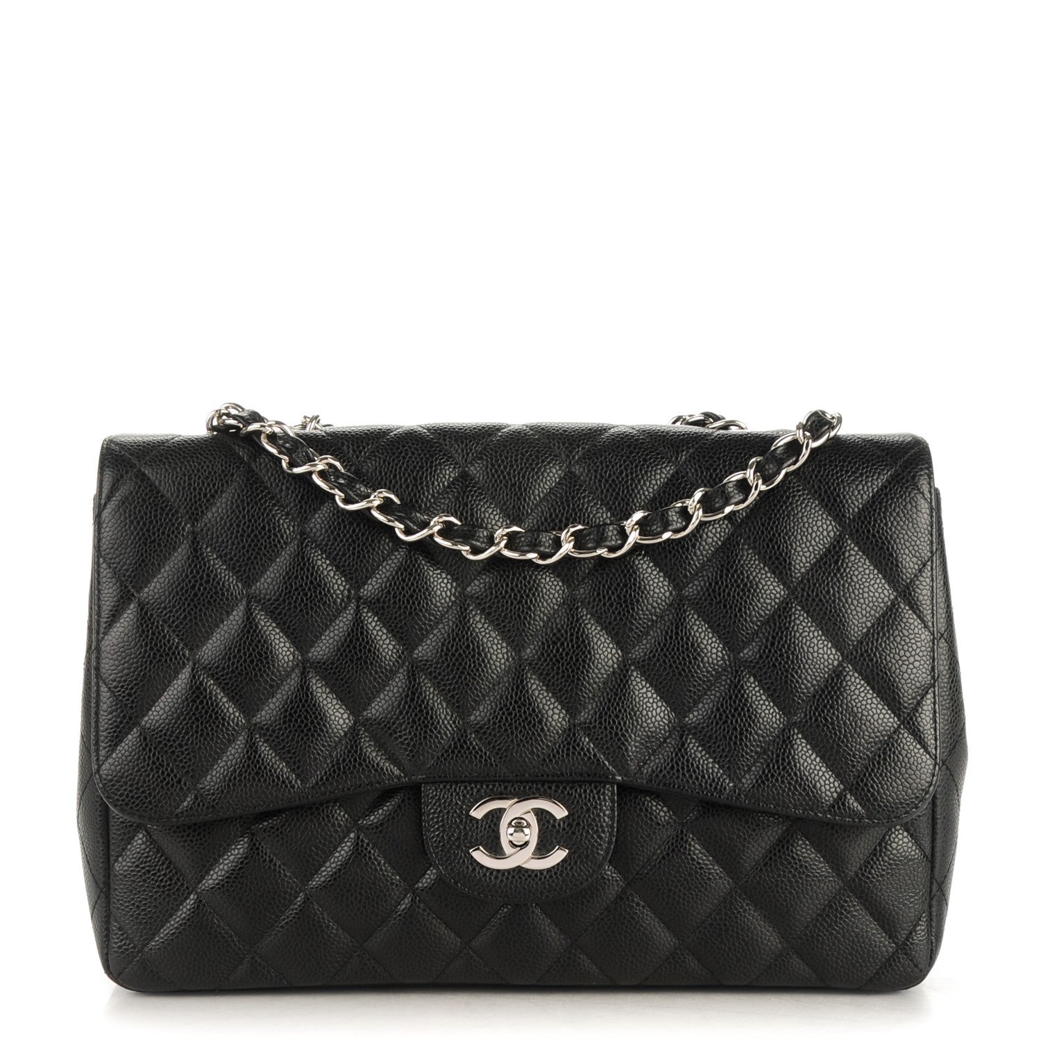 Chanel Caviar Quilted Jumbo Single Flap Black 1 of 8