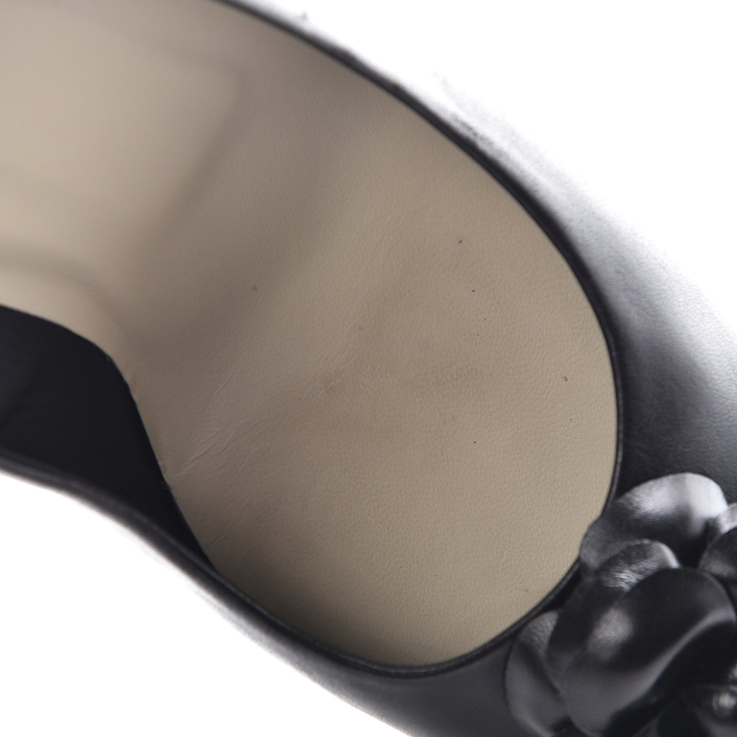 Lambskin Camellia Pumps 39.5 Black