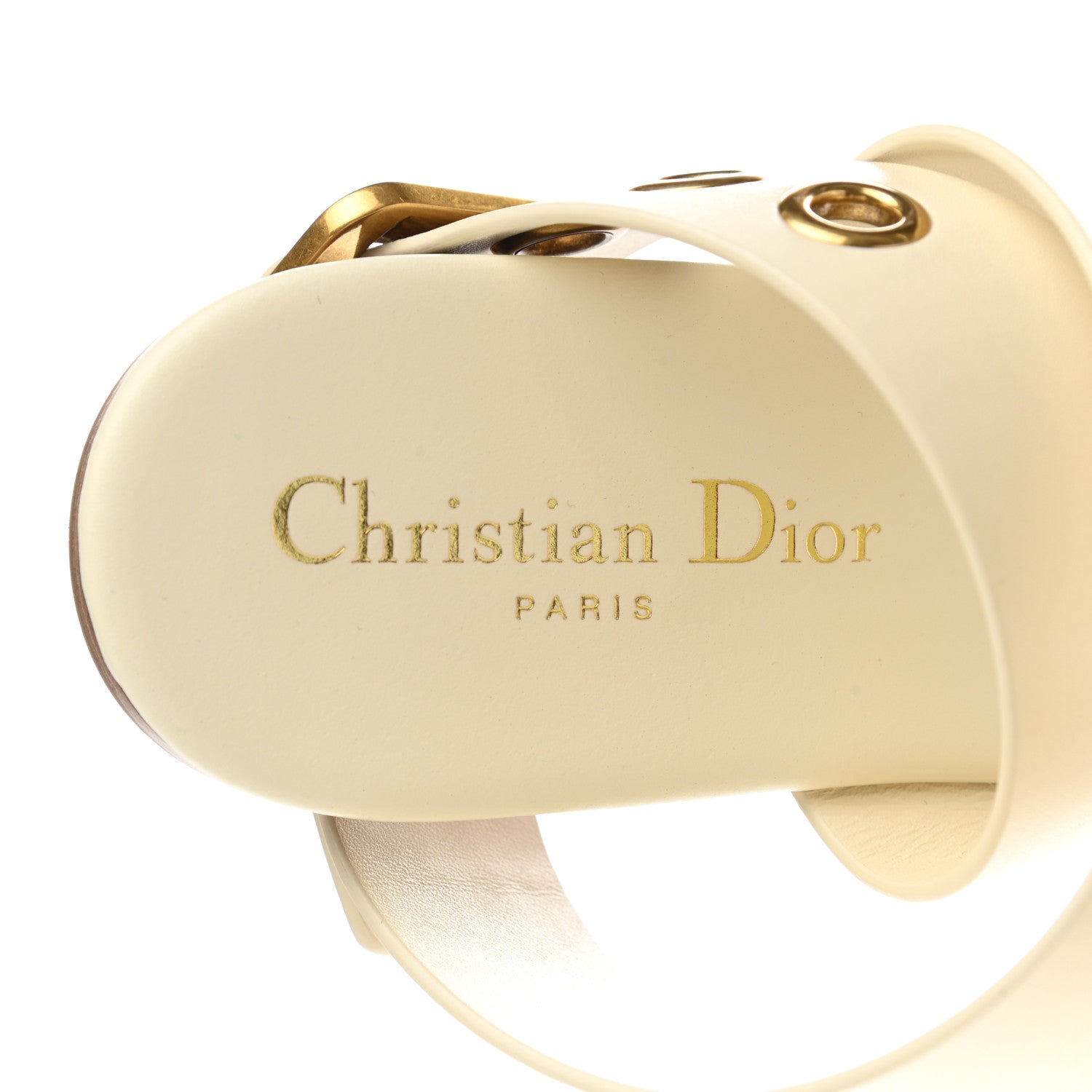 Christian Dior Calfskin D-Dior Sandals 37.5 White 6 of 10