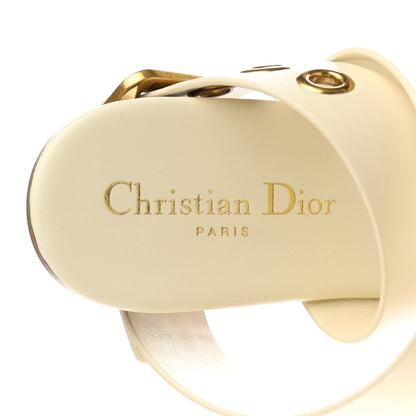 Christian Dior Calfskin D-Dior Sandals 37.5 White 6 of 10