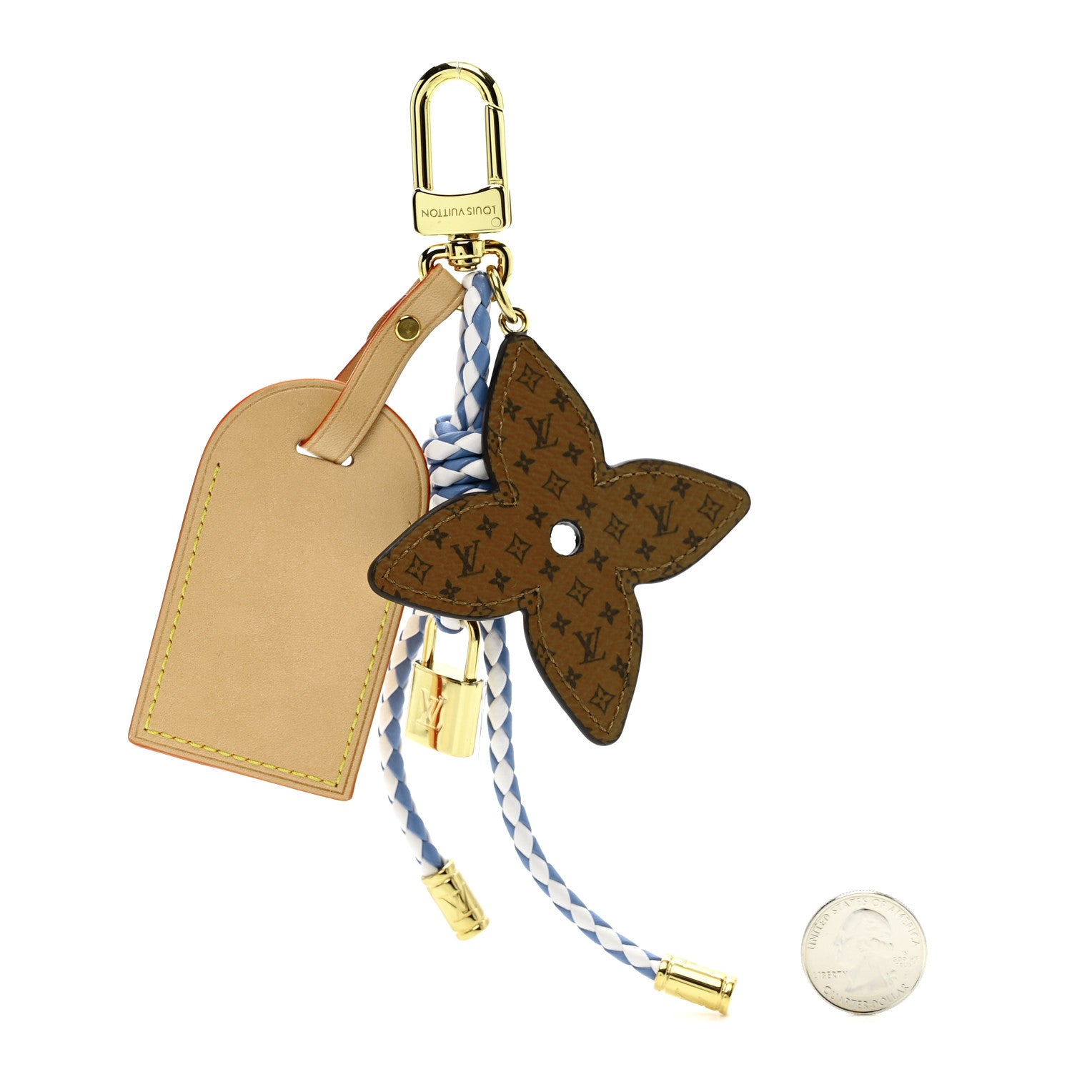 Louis Vuitton Calfskin Monogram Lock And Bloom Stacking Bag Charm Blue 2 of 3